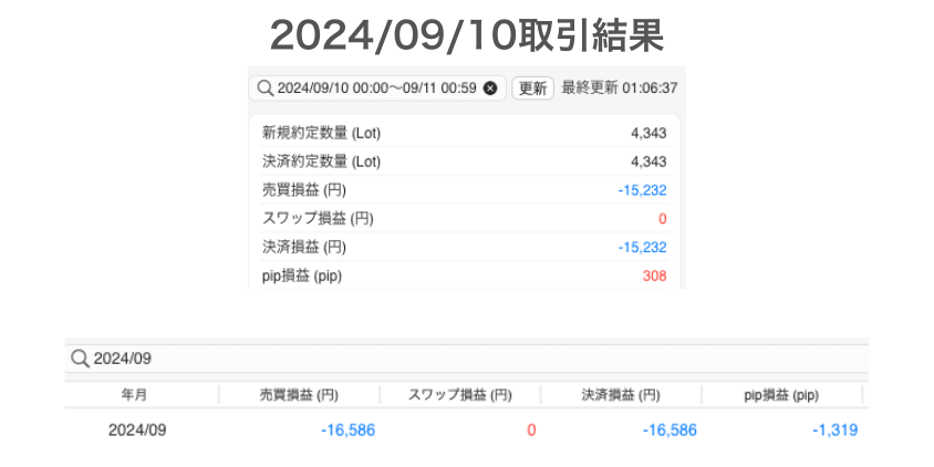 2024年9月10日取引結果