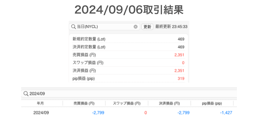 2024年9月6日取引結果