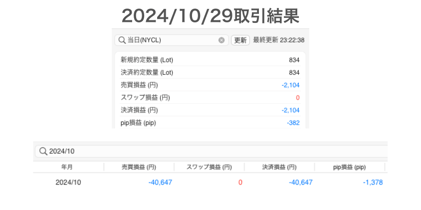 2024年10月29日取引結果